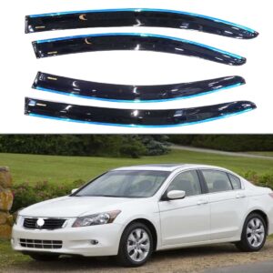 Auto E-Shopping Chromeline Door Visor Wind Deflector for Accord New 2008 to 2015 Model Set of 4 Pieces